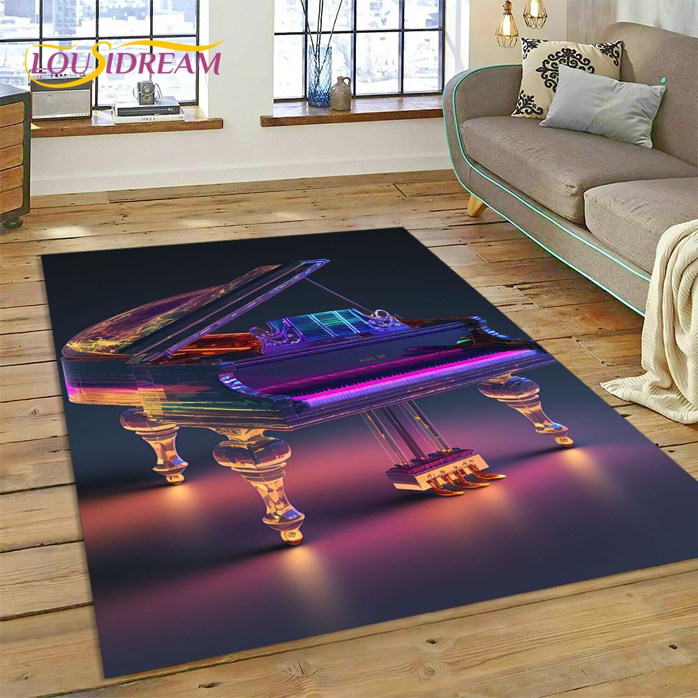 3D Dream Piano Key Music Instrument Cartoon Area Rug Duży, Dywan do Domu Salon Sofa Wycieraczka Dekoracja, Dziecięca Mata Antypoślizgowa Podłogowa