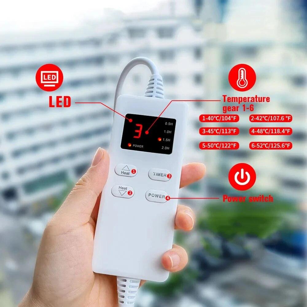 Home Electric Blanket Office Heating Physiotherapy Single Belly Foot Warmer Ease Pain Period Cramp Back Timing Massager Shoulder