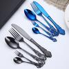 5pcs Cutlery Set Gold Dinnerware Stainless Steel Royal Spoon Forks Knives Kitchen Western Dinner Silverware Tableware Gift