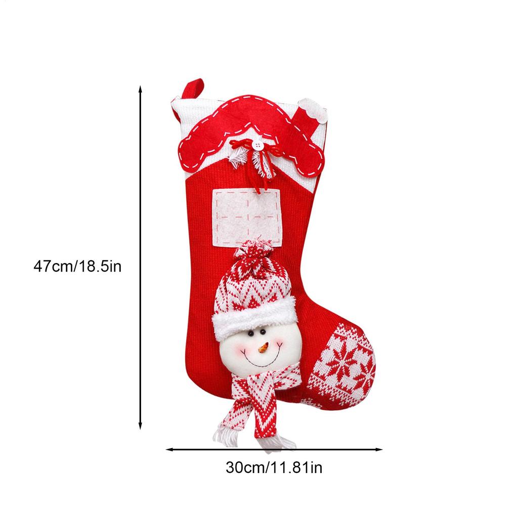 Christmas Stockings Party Favor Felt Candy Storage Bags Christmas Snowman Stockings For Mantel Stairs Tree Home Farmhouse Garden