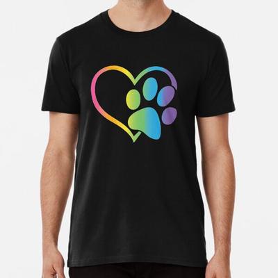 Herz Pfotenabdruck Hund Katze Liebhaber Valentinstag S bis 5XL Hergestellt in der AU/USA T-Shirt