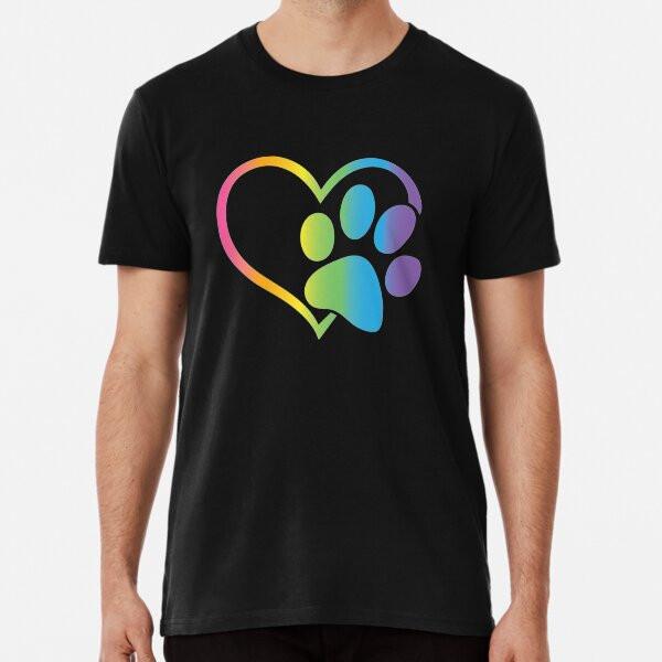 

Heart Paw Print Dog Cat Lover Valentines Day S to 5XL Made in the AU/USA T-Shirt S