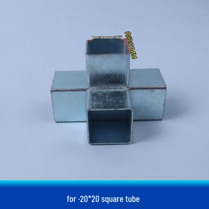 Galvanized Steel Wrought Iron Connector: Two/Three-Way Swivel Right Angle for Square Tubes.
