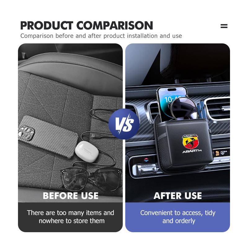 Car Phone Key Sunglasses Vent Dashboard Hanging Organizer Box For Abarth FIAT 500 Ducato Stilo Palio UNO Astra Bravo Tipo H4