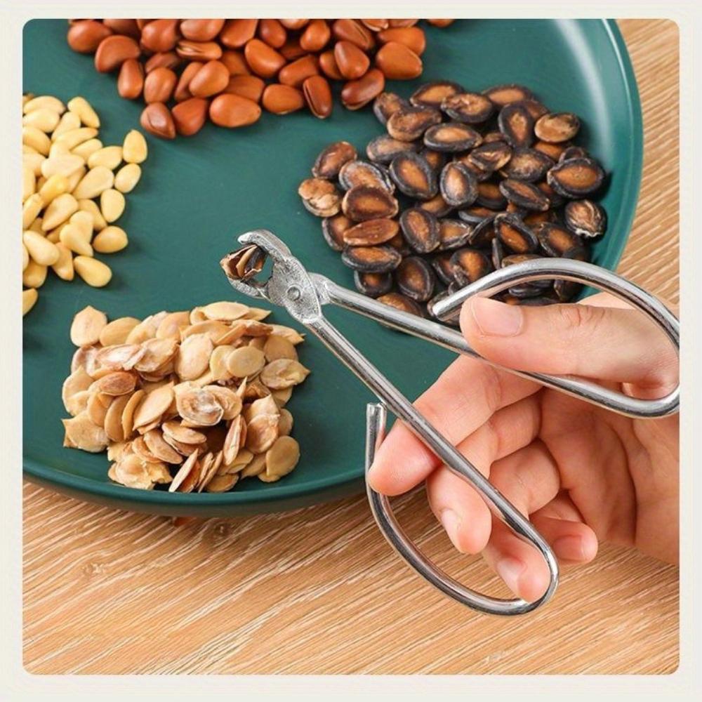 4pcs Stainless Steel Sunflower Seed Crackers , Reusable Nut Shellers for Sunflower Seeds, Watermelon Seeds, Pine Nuts, Walnuts, Peanuts