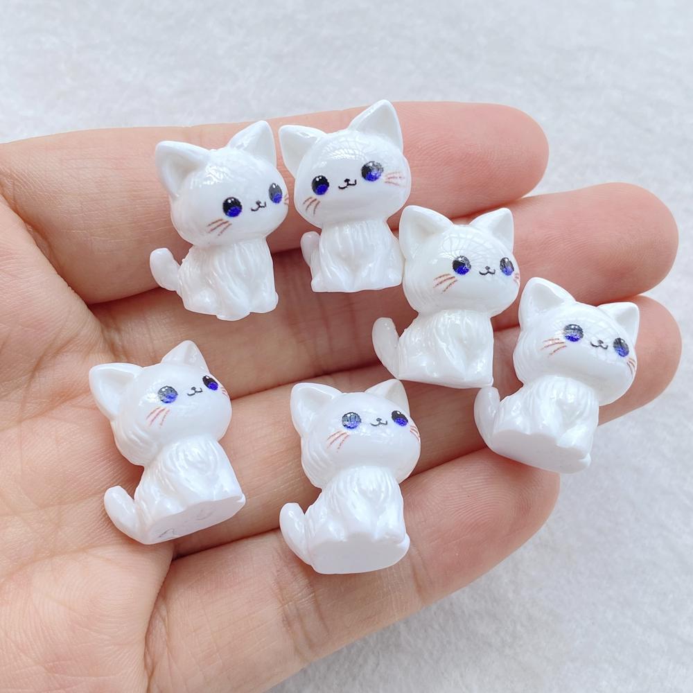 10Pcs Resin Cartoon 3D Cute Cat Series Flat Back Scrapbooking DIY Jewelry Craft Decoration Accessories