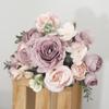 Artificial Flowers Decor 7 Heads Silk Peony Rose Hydrangea Bouquet Home Christmas Party Decorations Wedding Bride Fake Flowers