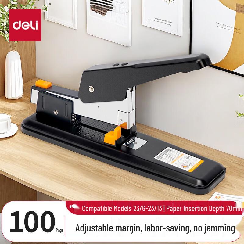 Deli 100-Sheet Heavy-Duty Stapler