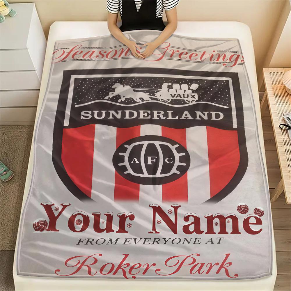 1 STUKS Sunderland Association Football Club Gepersonaliseerd Patroon Flanellen Deken Geschikt Voor Alle Seizoenen voor Huisdecoratie Warmte en Comfort Cadeaus Vakantie