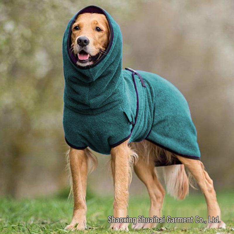 

European & American Thickened Warm Dog Pullover - Solid Color L озеро синий