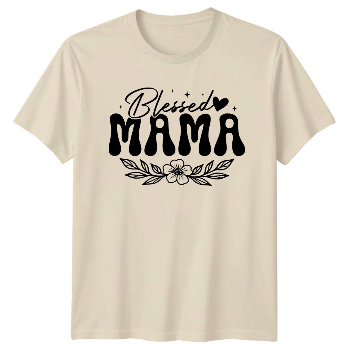 Blessed Mama Womens T-Shirt Groovy Retro Style Mom Life S