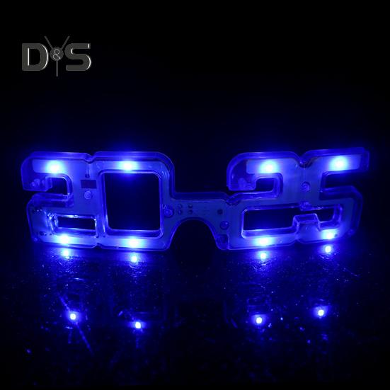 New Year Party LED Light Up Glasses 2025 Number Luminous Glasses 3 Lighting Modes Cosplay Birthday Party Photo Prop