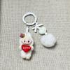 Cartoon Cute Flocking Mini Standing Mobile Phone Pendant Schoolbag Doll Keychain Gift