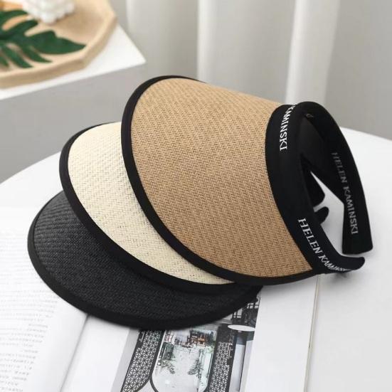 Damen Sommer Sonnenhut Leere Kuppel Große Krempe Strand Sonnenschirm Hut Stirnband Design Sonnenschutz Hut Mode Accessoire