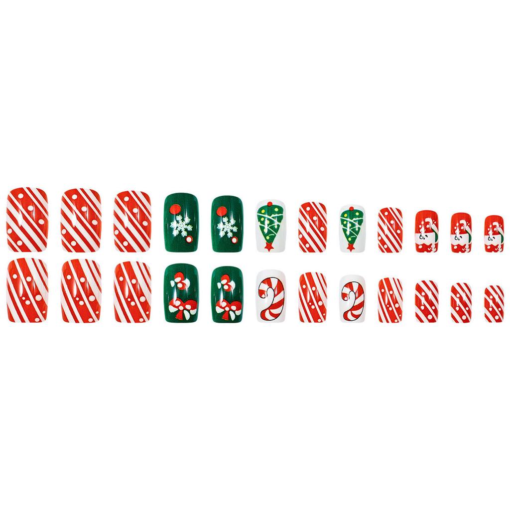 Festive Press On Nail SelfAdhesive Gel Stickers Christmas Patterns Nail Art Tools With Emery Board