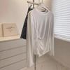 QFD-Irregular Drawstring Micro-Transparent Long Sleeve T-Shirt - Comfortable, Loose, Sun Protection Summer Cardigan