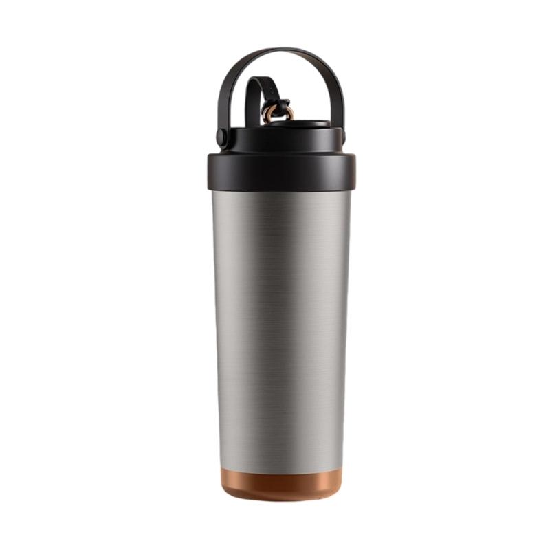 750ml Stainless Steel Coffee Mug with Ceramic Interior and Leak proof Straw Lid