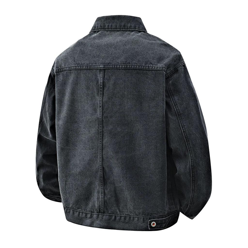 Men's Jacket Standing Denim Jacket Casual Loose Denim Jacket Plus Size Jacket