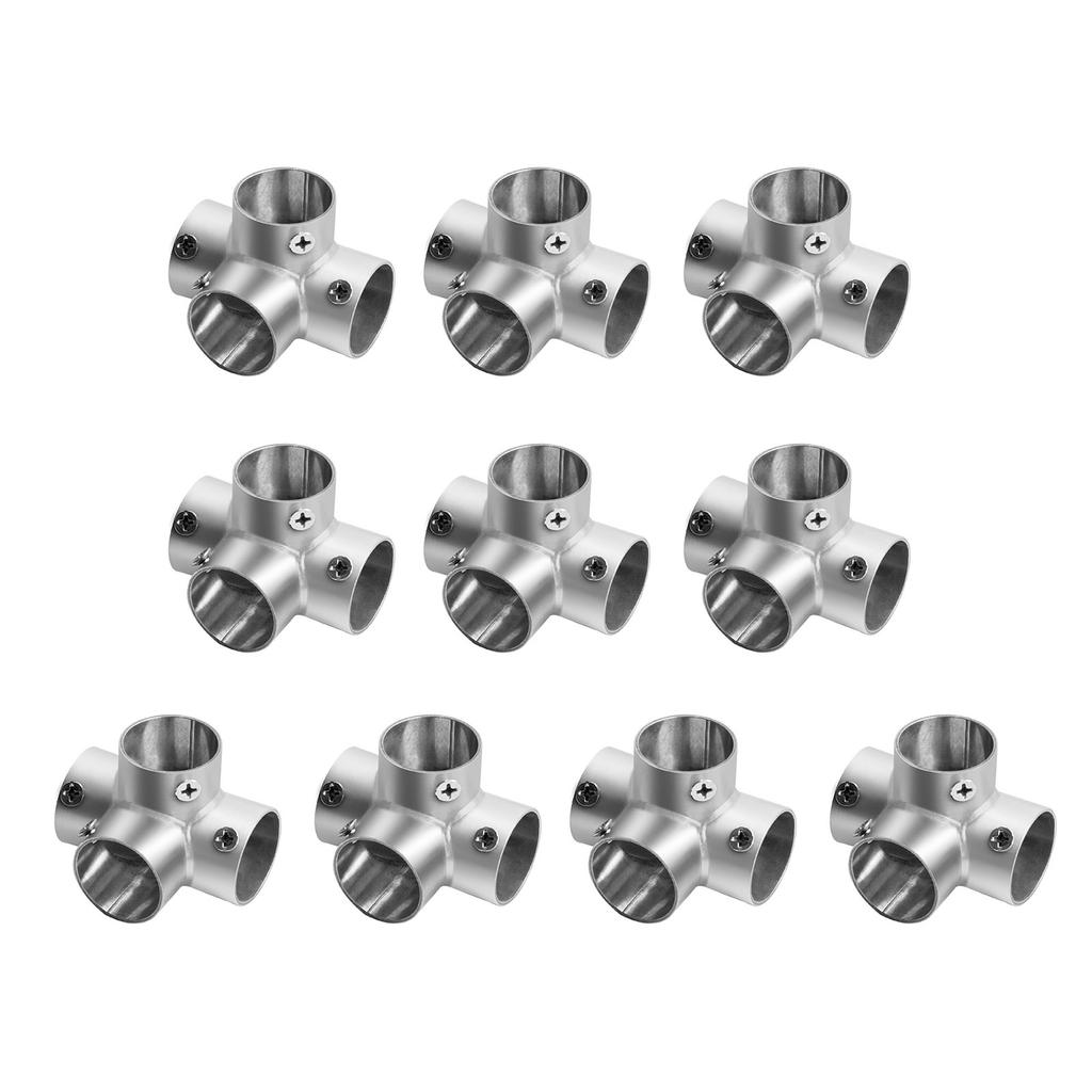 Set of 10 Stainless Steel Pipe Clamps Handrail T Joint Accessories Heavy Duty Stainless Steel T Fittings for Tubing