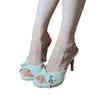 Mode Elegante Damen Sandalen High Heel Pantoletten Schuhe Frau Sommer 2025 Designer Sexy Open Toe Schuhe Party Pumps Sandalias De Mujer