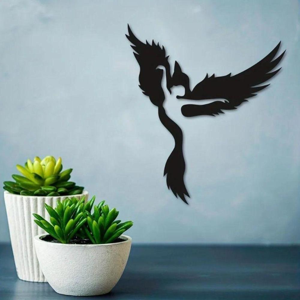 Metal Phoenix Wall Art Modern Living Room Decor 27x31