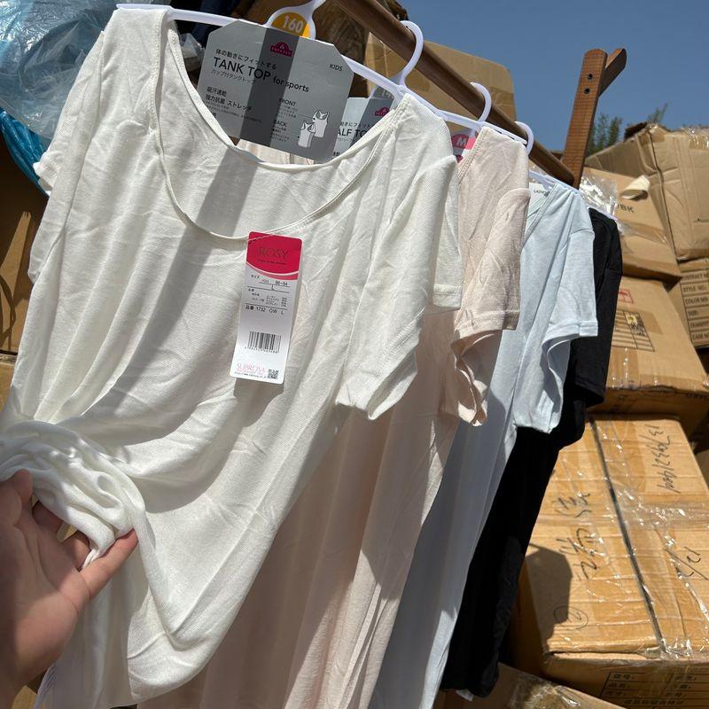 

B1 Ультратонкий! Внешняя торговля Экспорт Японская Футболка с коротким рукавом и вырезом-ковшом для одиноких женщин Летняя Тонкая Быстросохнущая Дышащая Базовая футболка Black M