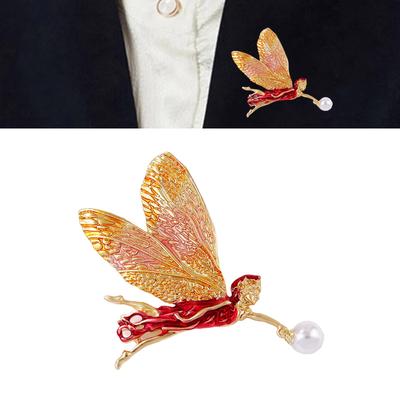 Antieke Stijl Engel Meisje Broche Accessoire Met Iriserende Feeënvleugels En Vintage Design Voor Vrouwen Sieraden Cadeau