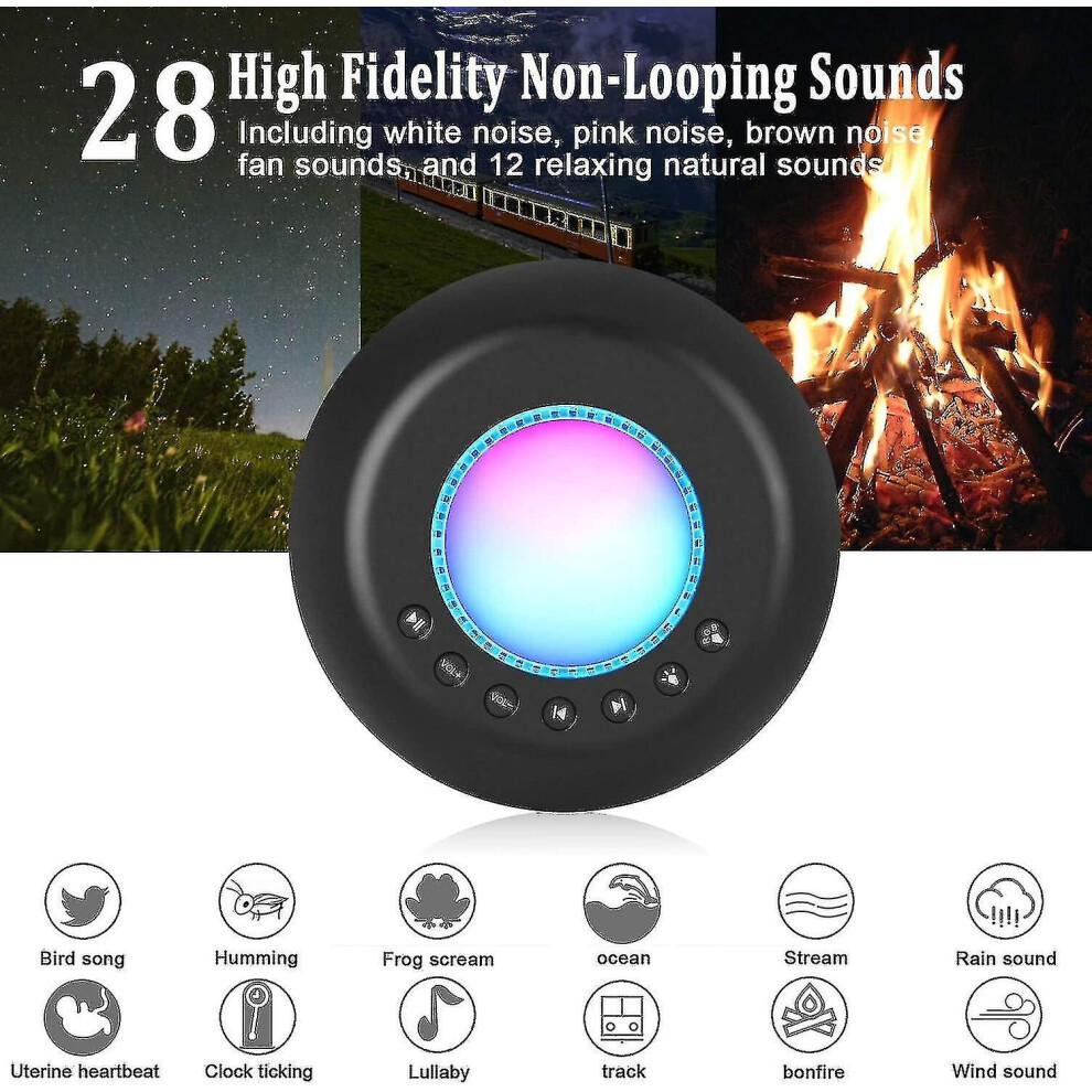 White Noise Machine Baby Sleeping Usb Portable Auto-off Sound Machine Night Light