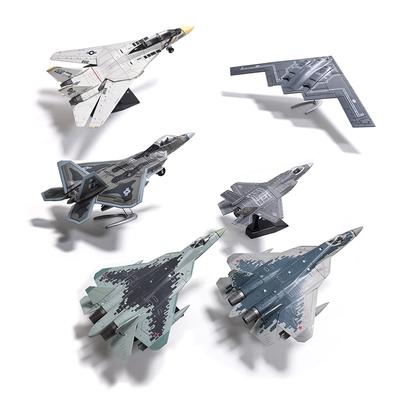DIY Creative Military Series Building Blocks F14 Multi Purpose Supersonic Fighter F-22 SU-57 B2 Bomber Model Toys For Kids Gifts