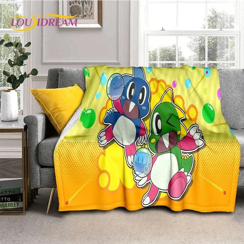 Cartoon Bubble Bobble Puzzle Bobble Retro Game Soft Flannel Blanket for Beds Bedroom Sofa Picnic,Throw Blanket Outdoors Leisure