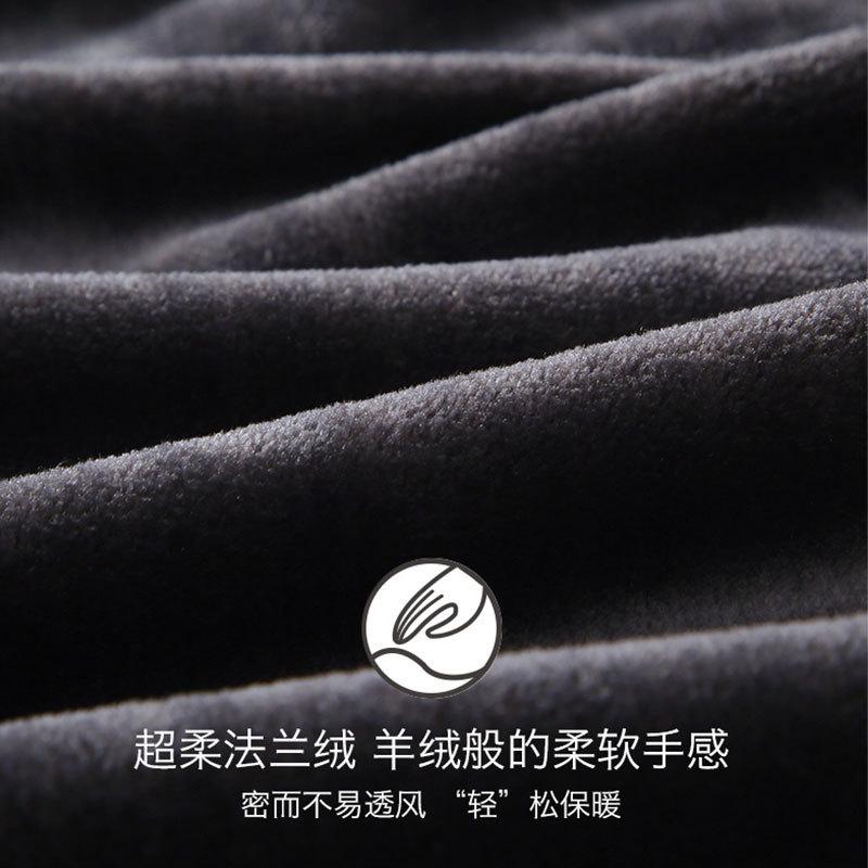 Pajamas Men'S Autumn And Winter Coral Fleece Winter Fleece Thickened Flannel Men'S Winter Warm Homewear Set