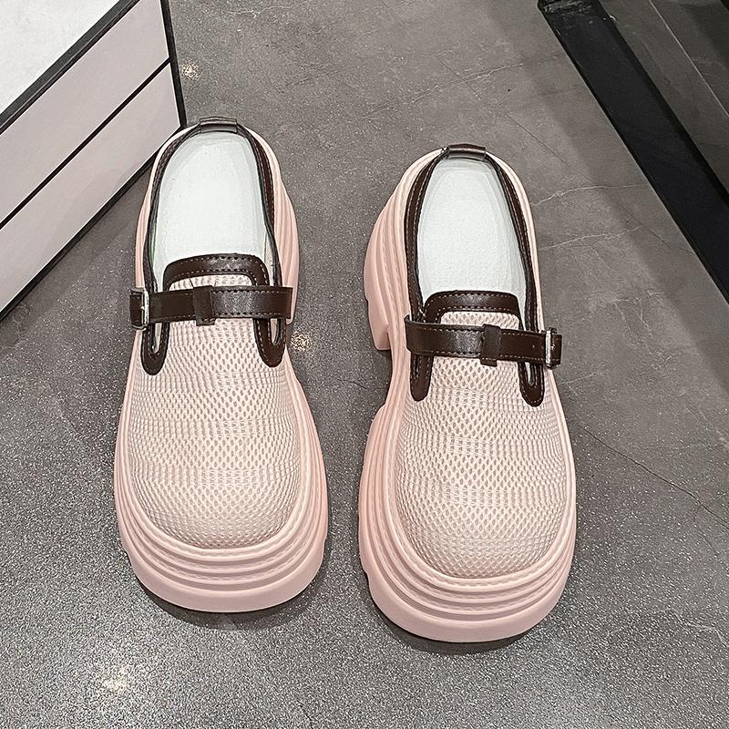 Fashion New 2025 Mesh Slippers Slip On 10CM Platform Wedge Sandals Women Summer Breathable High Heels Chunky Sneakers Woman