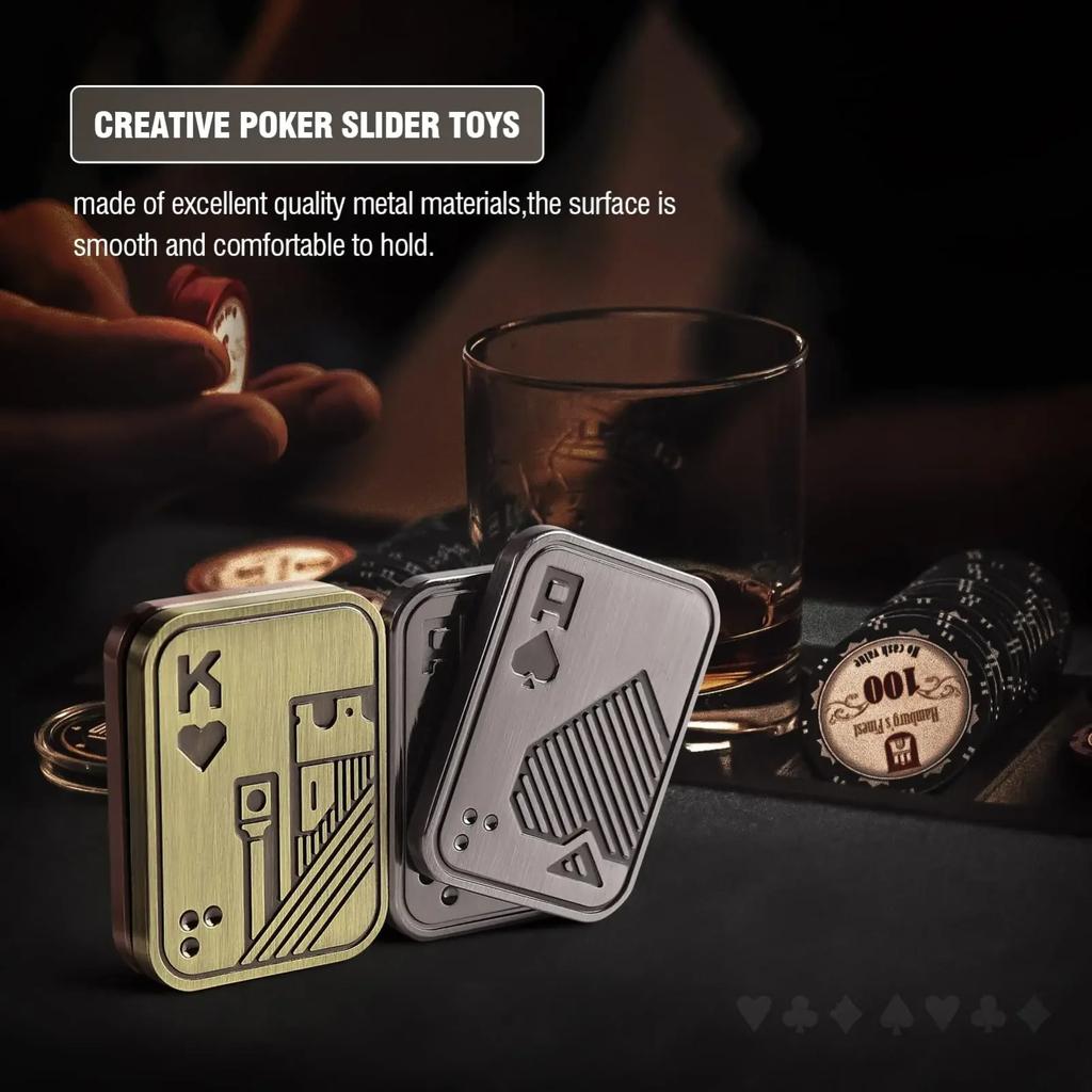 1PC Fidget Toy Adult Mens Irritable Table Toy EDC Metal Fidget Slider Magnetic Poker Push Card Adult Irritable Toy Anxiety Diso