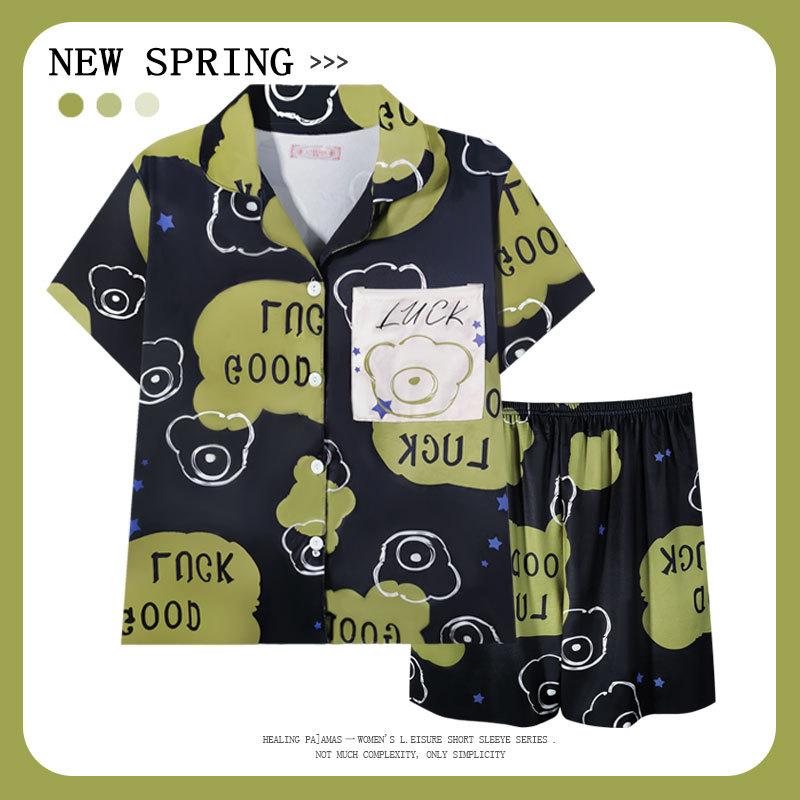 "Crayon Shin-chan" Large Size Women's Pajamas Women's Summer Short Sleeve Japanese Student Cartoon Cute Loungewear Set