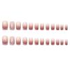 24-teiliges Set: Einfache französische Gradient-Kurz-Aufhellungs-Fingernägel mit abnehmbaren Aufklebern