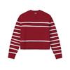 Fila Heritage Simple Classic Fashion Trendy Comfortable Casual Striped Versatile Loose Knit Sweater Women Sweater Rhythm-Red F11W618406FPK