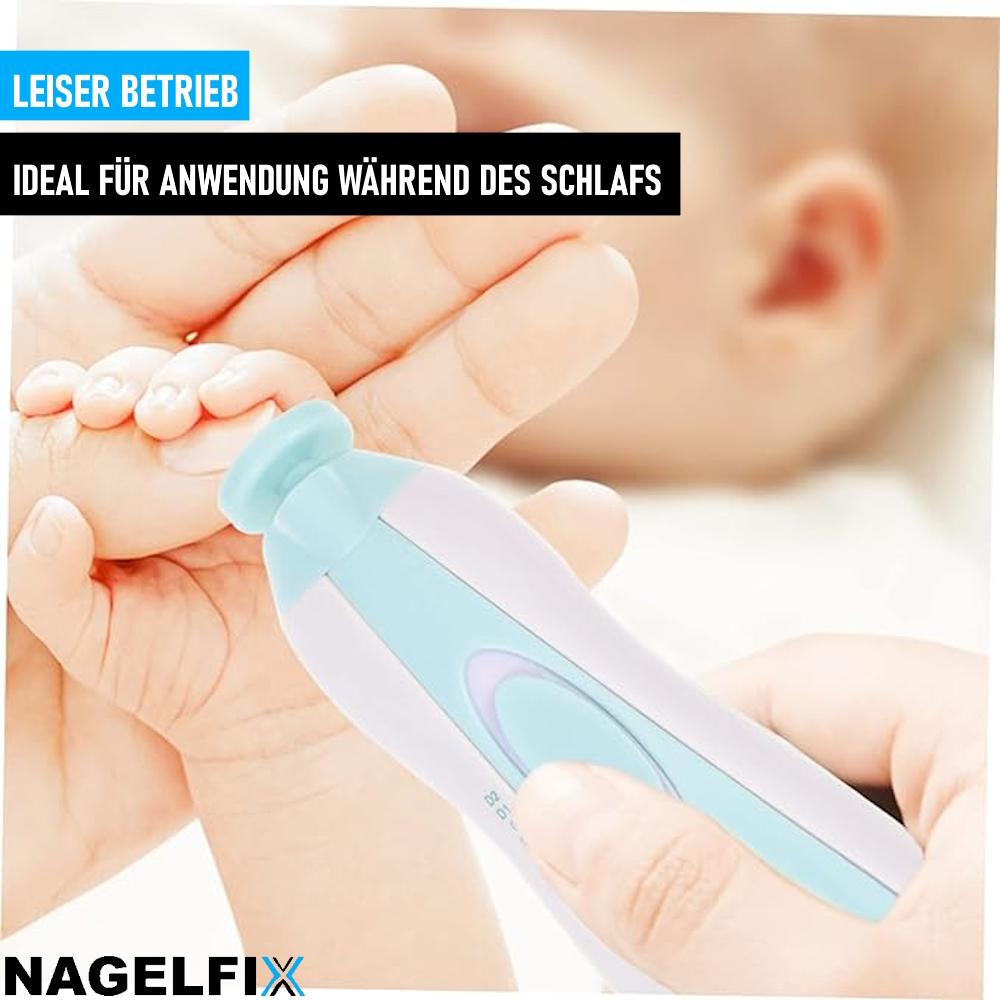 NAGELFIX Elektryczny pilnik do paznokci Trymer do paznokci dla niemowląt Obcinacz do paznokci Nożyczki do paznokci Zestaw