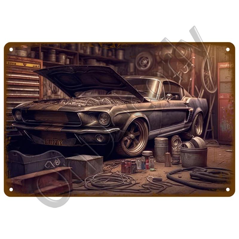 Vintage Metal Wall Sign  Retro Motor Oil Gas Racing Tin Poster for Garage  Man Cave Decor Perfect Iron Plate Decoration for Home