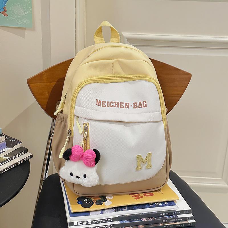 School Bag Spring Outing Research Cute Children's Outing Contrasting Color Backpack Versatile Dopamine School Bag Sweet Simple Shoulder Bag