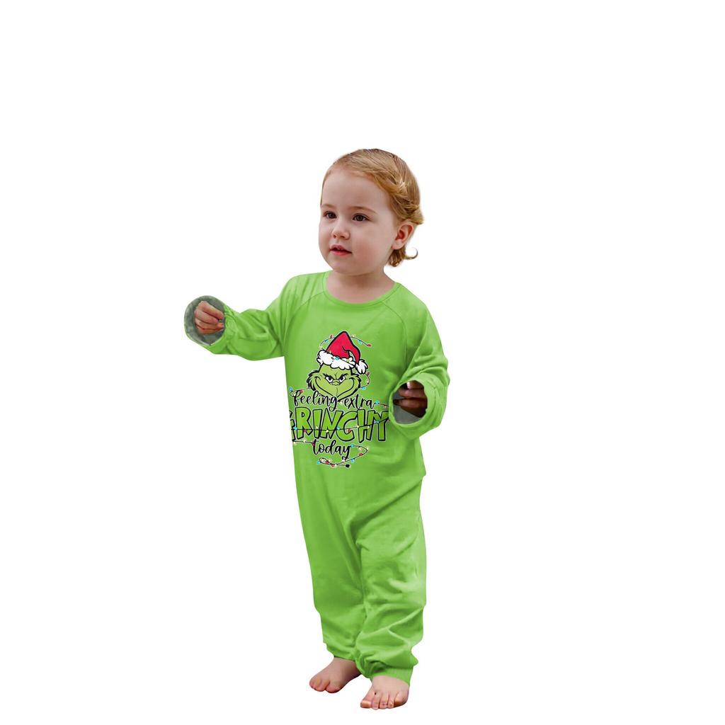 Set de topuri+pantaloni cu mâneci lungi cu imprimeuri de Crăciun Seturi de potrivire pentru familie