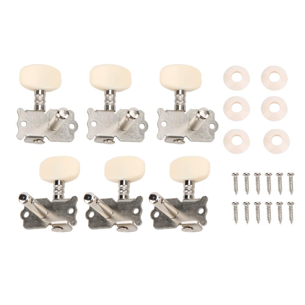 Big Square Head Guitar Machine Heads Silver Folk Instrument Tuning Pegs  For Acoustic Guitar