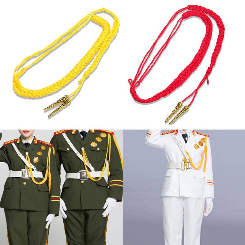 1Pc Red/Yellow Aiguillettes Wire Cord Or 2Pcs Yellow Pendants For Uniform Cosplay Costume Diy Clothes Decoration