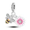 Flowers Series S925 Sterling Silver Sunflowers Tulip Carnation Charms Fit Original  Bracelet  For Women Jewelry Making