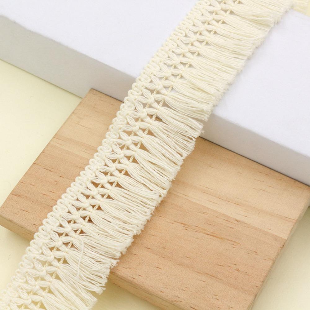 

25 м Длина Швейная 4 см Ширина Хлопковое Кружевное Тканевое Отделка DIY Поделки Крест Вырезная Бахрома Отделка Одежды Кисточка Отделка для платья Length 25m бежевый