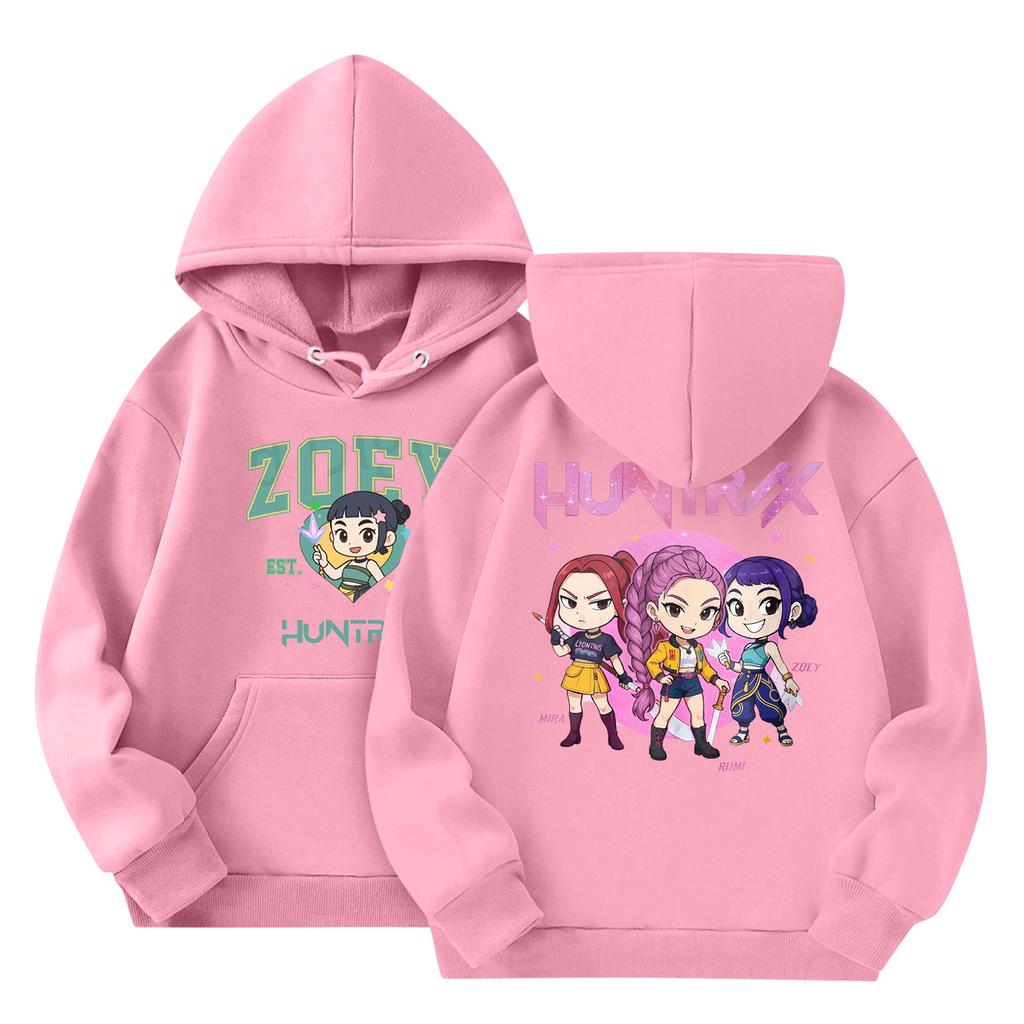 Child Fashion Lightweight Long Sleeve Pullover With Pockets  Print Hoodie