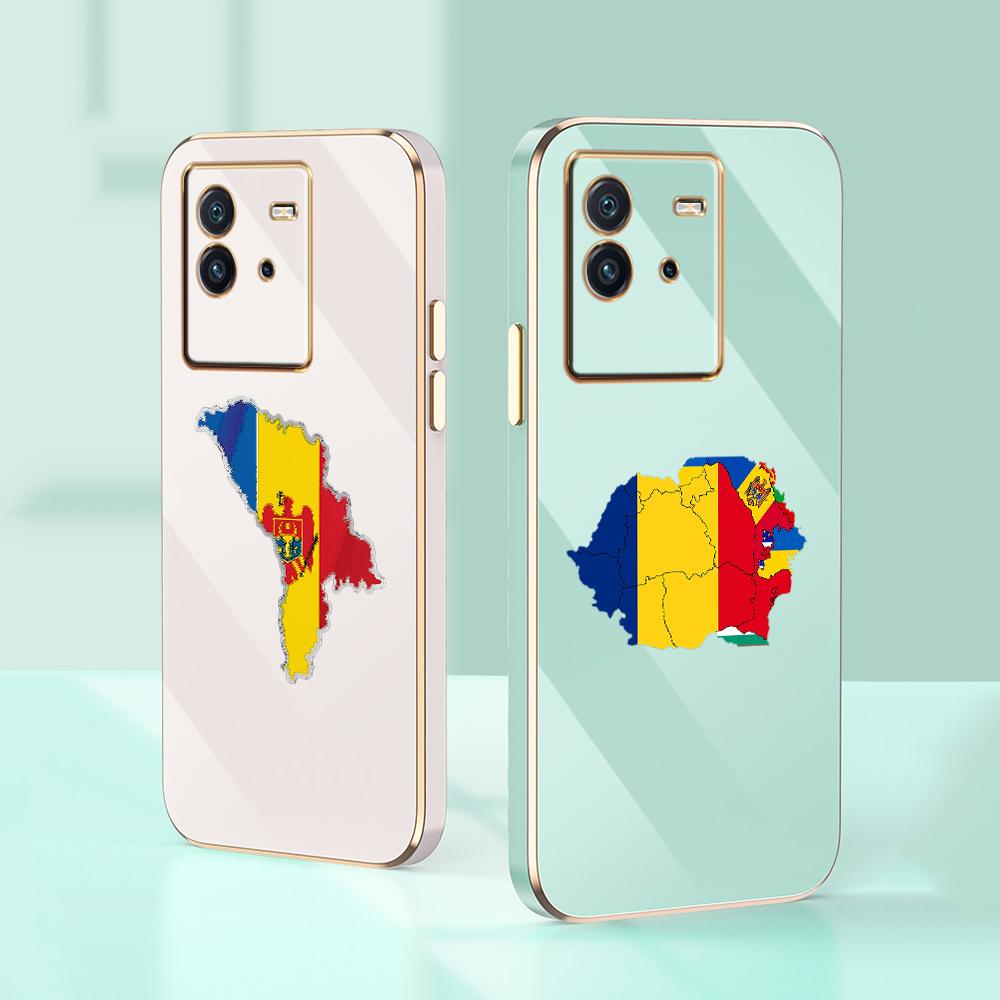N91 Flaga Mołdawii art Galwanizowana Krawędź Miękkie Etui TPU na Telefon dla Xiaomi 14 Poco M5s X5 F6 Redmi 13C 12C 8 Note 12 10 11 13 Pro Plus Wstrząsoodporne Etui