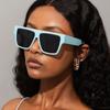 Clearance retro large frame square sunglasses metal hinge Internet celebrity street sunglasses ins simple glasses s