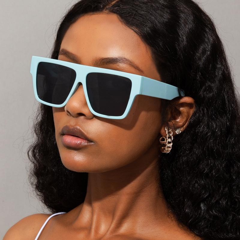 Clearance retro large frame square sunglasses metal hinge Internet celebrity street sunglasses ins simple glasses s
