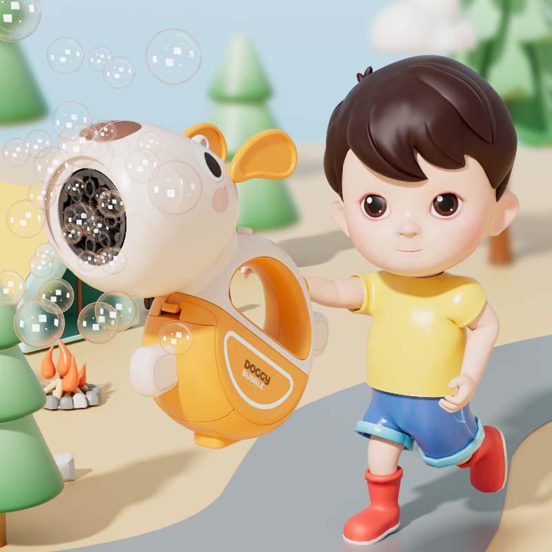 Automatic Animal Bubble Machines Handheld Electric Soap Blower Pomperos Gun LED Light Outdoor  for Kids Children's Day