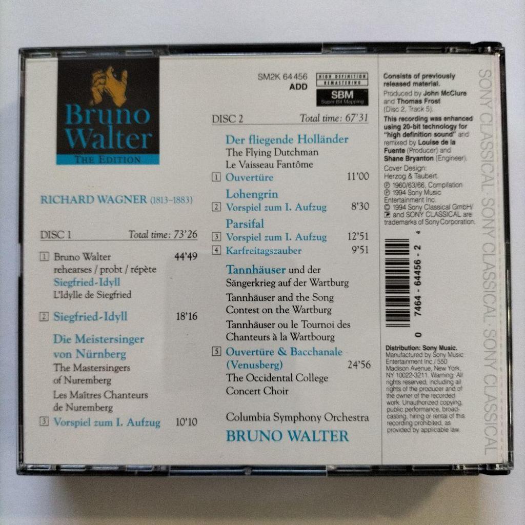 [GEBRAUCHT] Bruno Walter: Wagner Orchesterwerke mit 44-minütiger Probenaufnahme (2CD)
